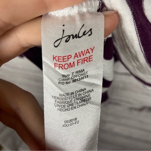 Joules Striped size 6 Scoop neck Rima button back blouse‎ - Picture 5 of 7